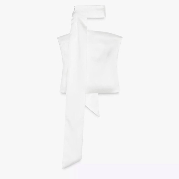 Zara Tops - Draped Satin Scarf Top